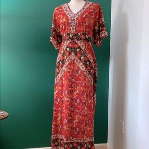 Red floral maxi dress. Xhilaration XL, with slits on both sides up to knees.